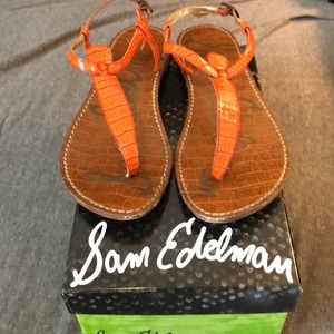 Sam Edelman Brown & Orange snakeskin sandals